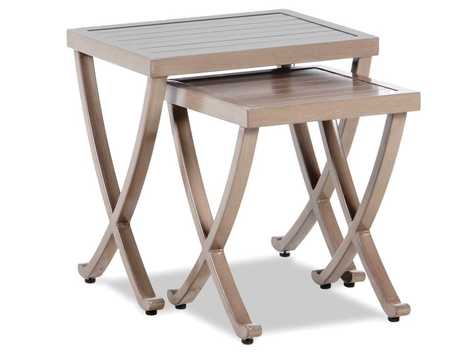 Madison Cobblestone Aluminum Rectangular End Table