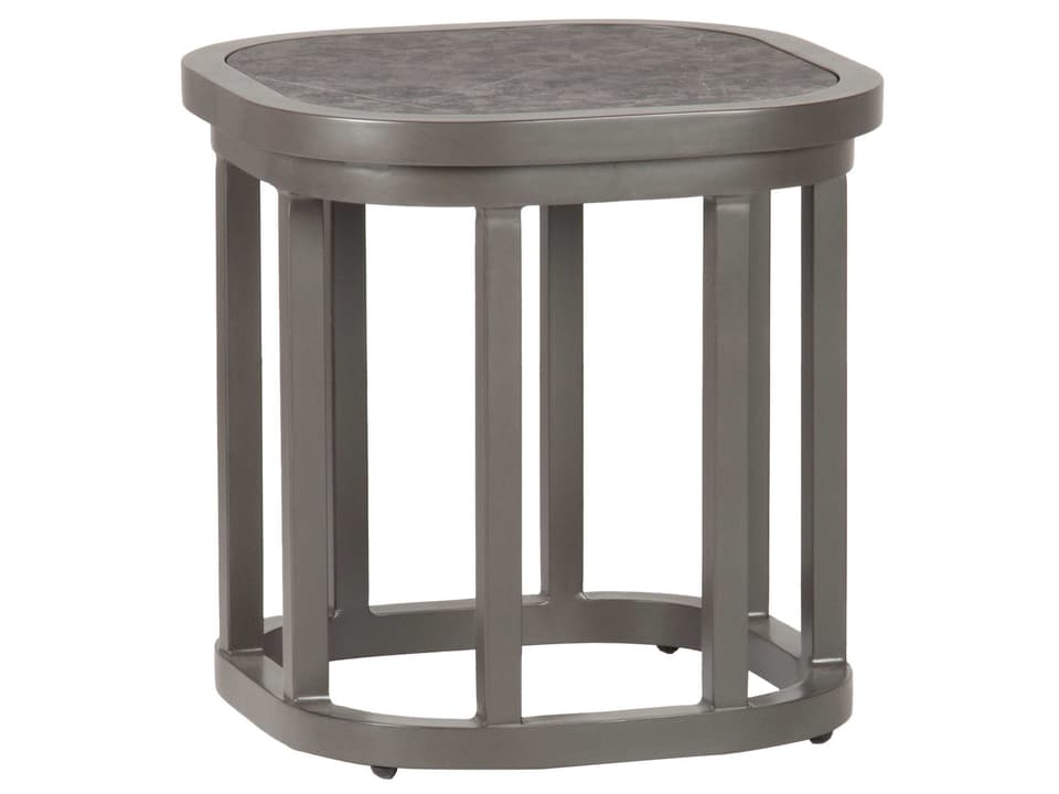 Perth Graphite Aluminum Square End Table
