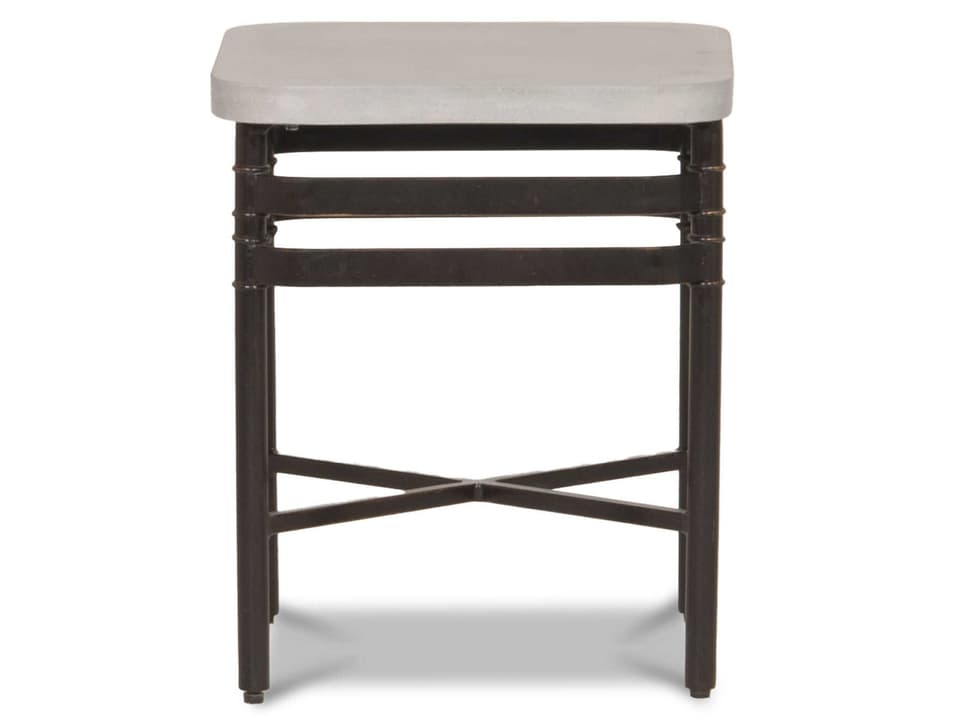 Lancaster 20-Inch Square Aluminum and Concrete End Table in Golden Penny