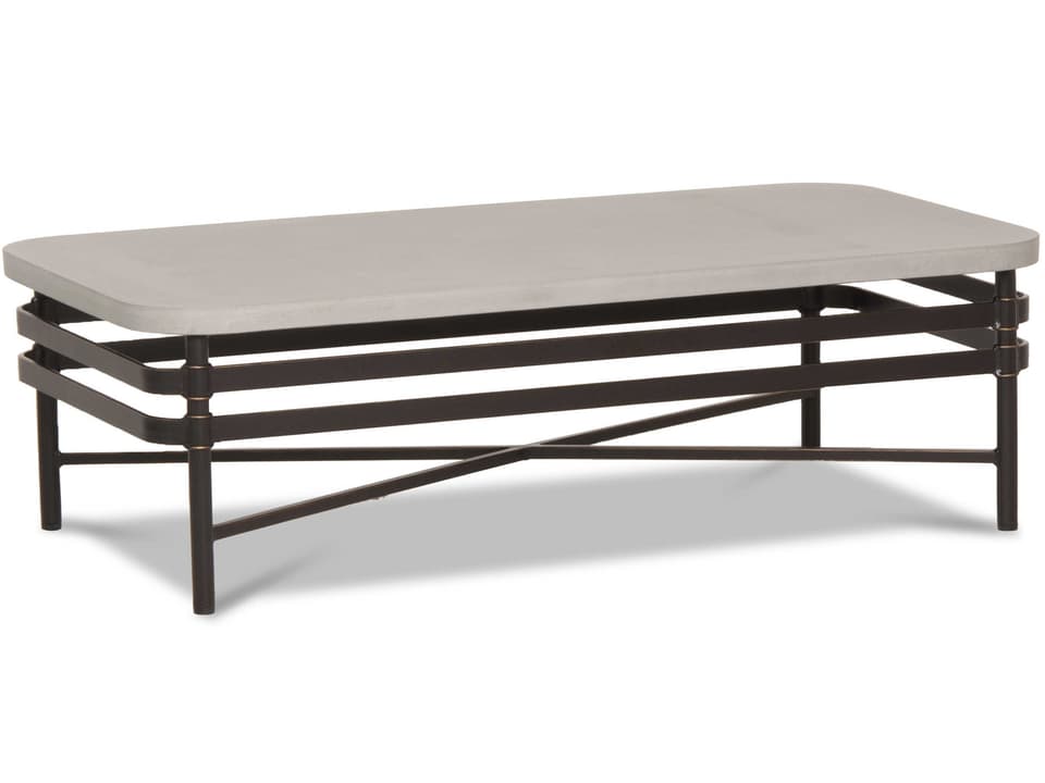 Lancaster 59 Inch Rectangular Aluminum Coffee Table in Golden Penny