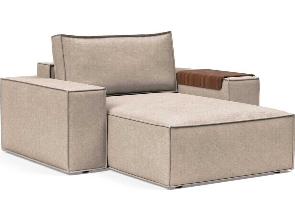 Newilla Adario Taupe Brown Upholstered Chaise