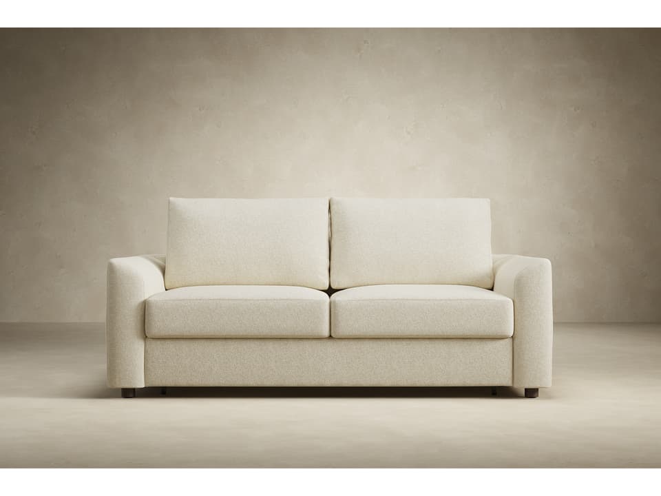 Neah Queen Sofa Bed with Curved Arms in Dark Lacquered Oak