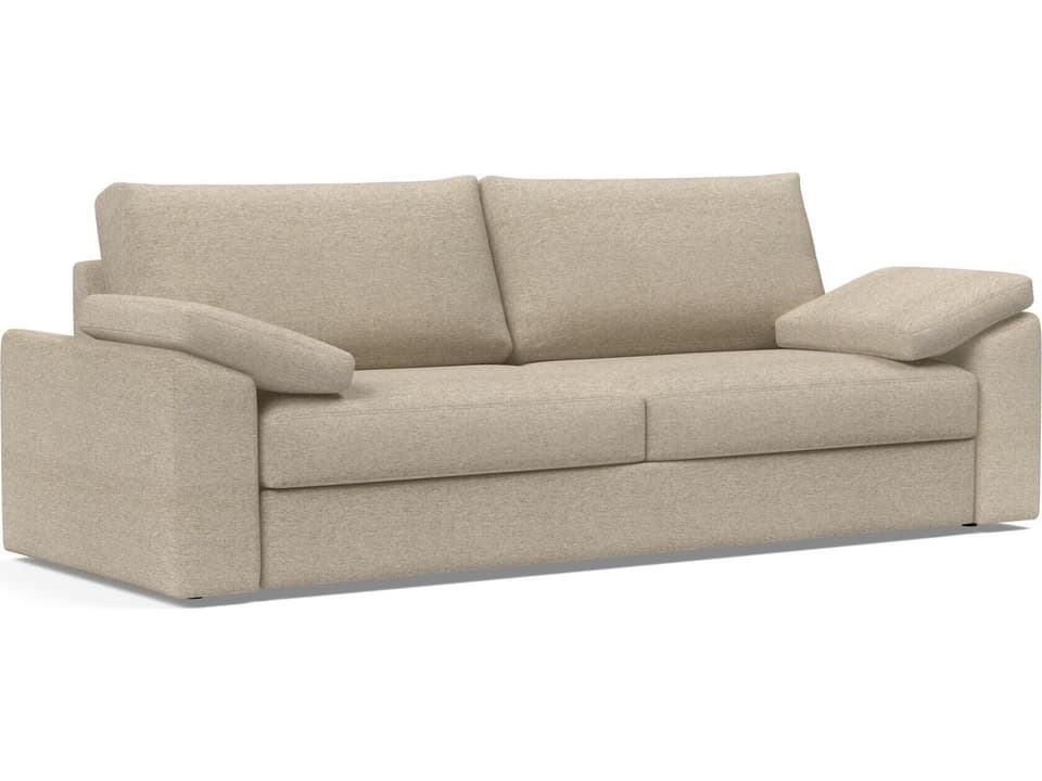 Halifax Antique Matte Black Beige Upholstered Sofa Bed