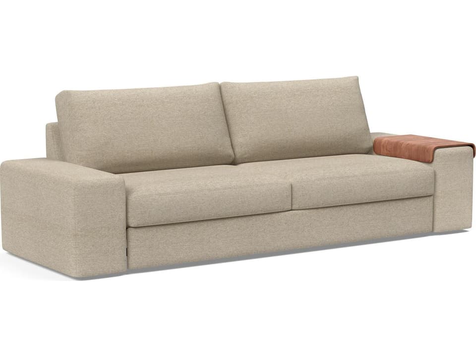 Halifax Antique Matte Black Beige Upholstered Sofa Bed