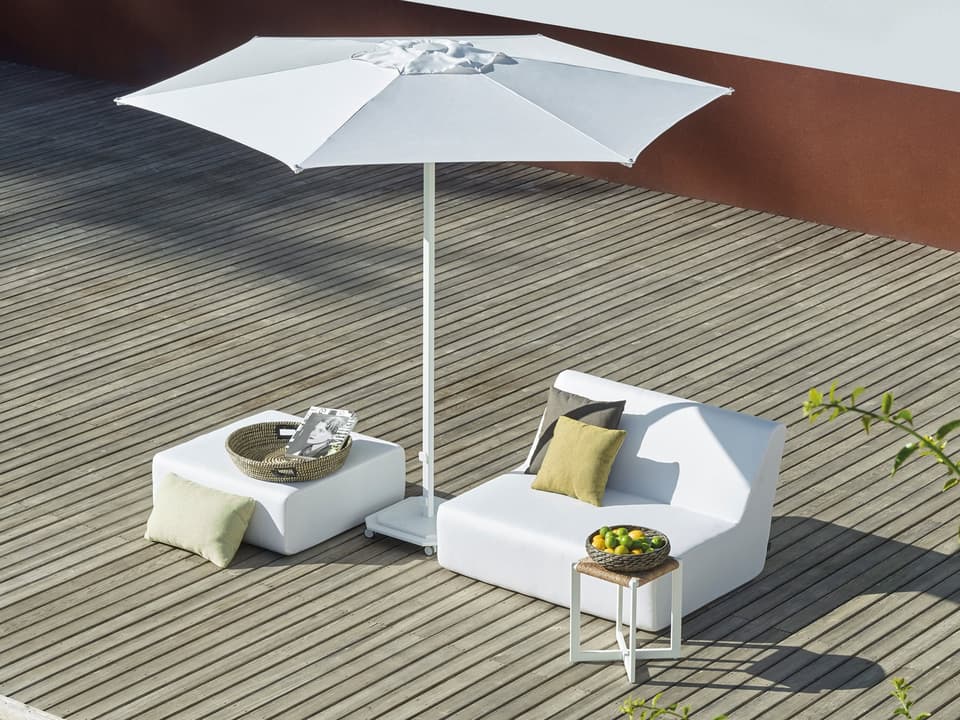 JCP1 9ft Hexagon Center Post Push-up Lift Aluminum Patio Umbrella with Base