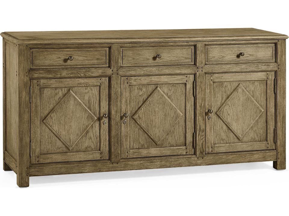 Timeless Oak Credenza Sideboard in Stripped Brown Chestnut