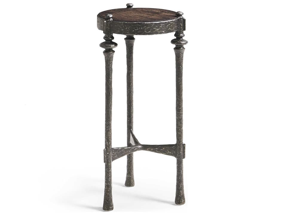 Caldera Terravita Round End Table in Black Caldera Oak
