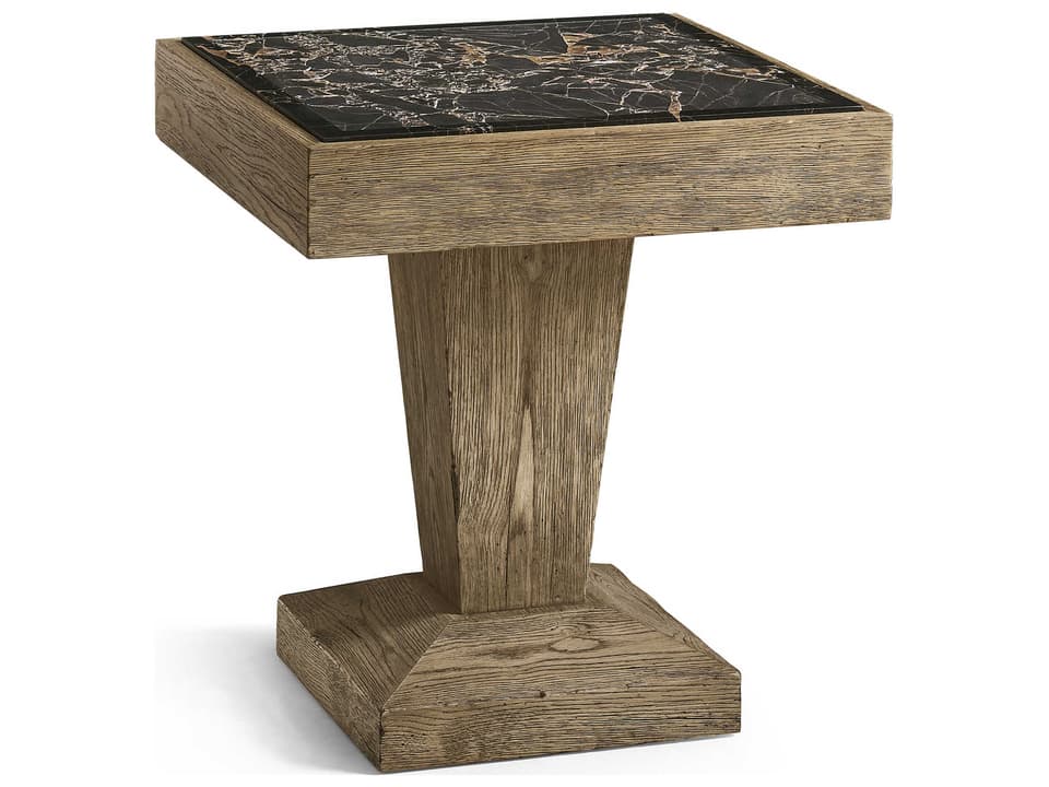 Echo Canyon Square Marble Faded Oak End Table