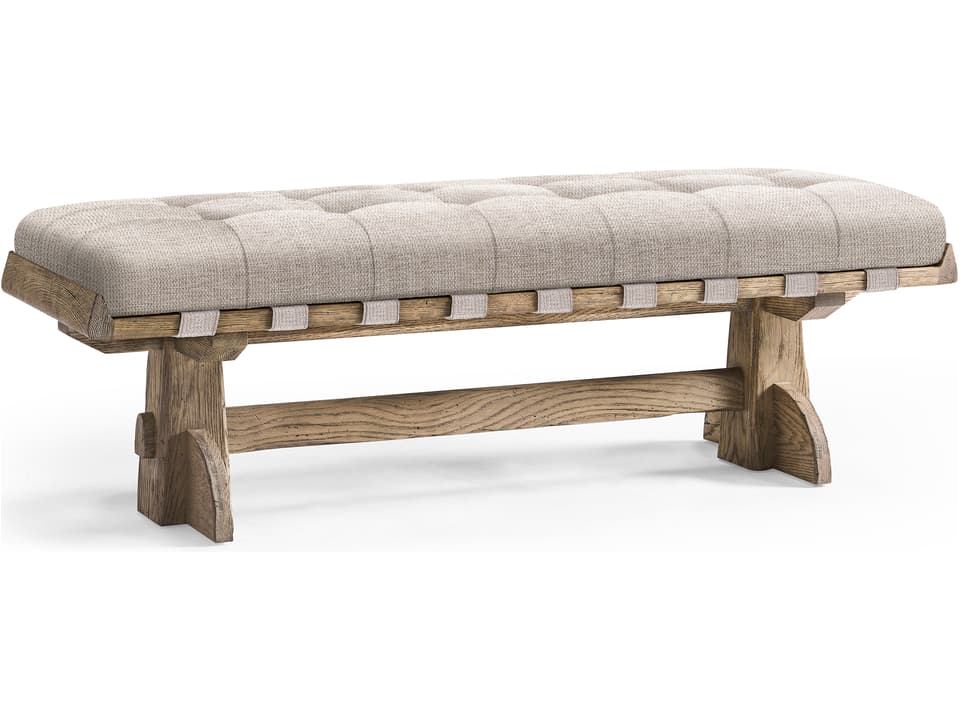 Echo Canyon Upholstered Accent Bench in Faded Oak