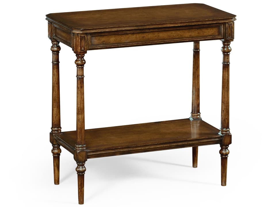 Country Farmhouse Rectangular Walnut End Table