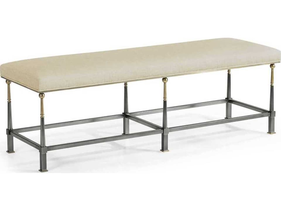 Hamilton Accent Bench in Dark Gun Metal with Skipper Fabric