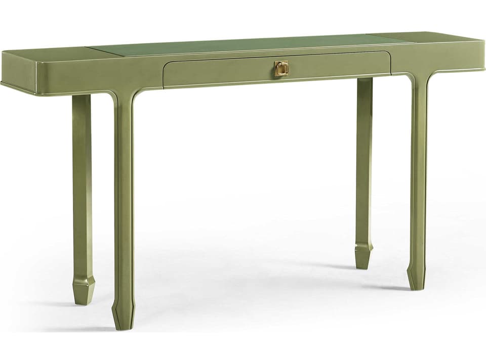JC Modern Polly Avo Rectangular Console Table Dor Green Lacquer
