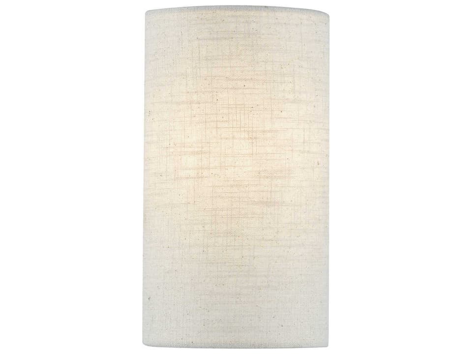 Textile 1-Light ADA Small Cylinder Wall Sconce in Cream Linen