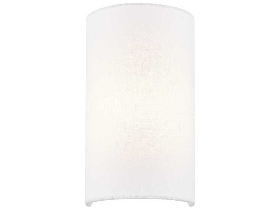 Textile 1-Light White ADA Wall Sconce with Linen Fabric Shade
