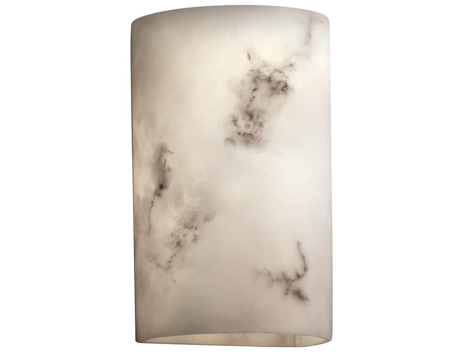 LumenAria Small Cylinder Wall Sconce Faux Alabaster