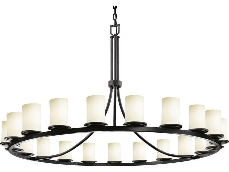 Fusion 21-Light Black Glass Cylinder Chandelier