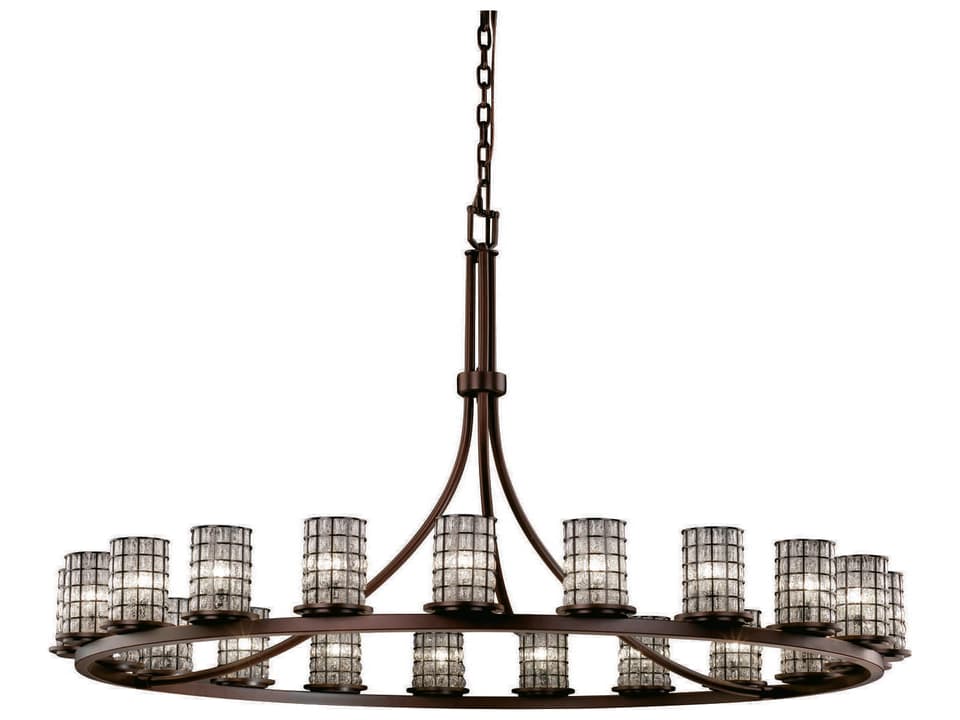 21-Light Wire Glass Chandelier