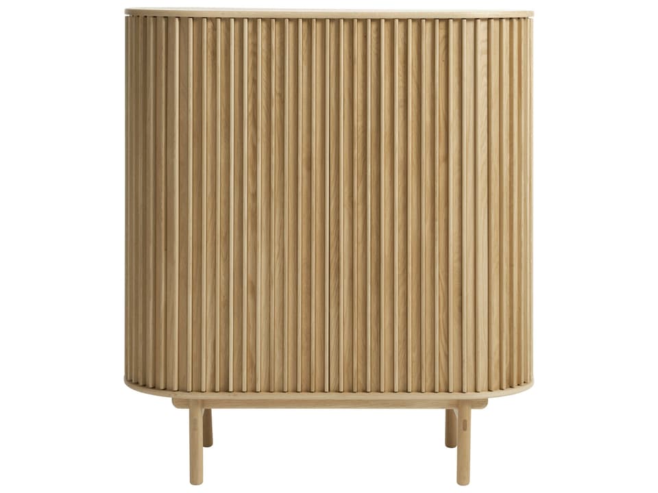 Carno Natural Oak Wood Accent Chest with Sliding Doors