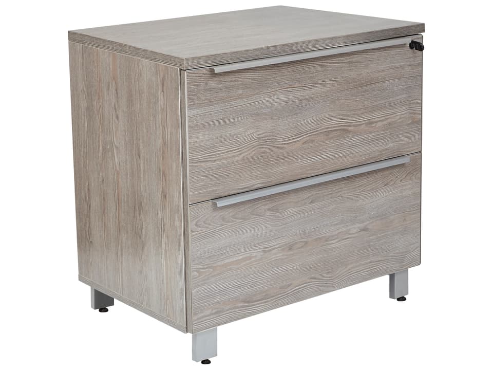 Kalmar 2-Drawer Lateral File Cabinet in Grey Laminate Wood