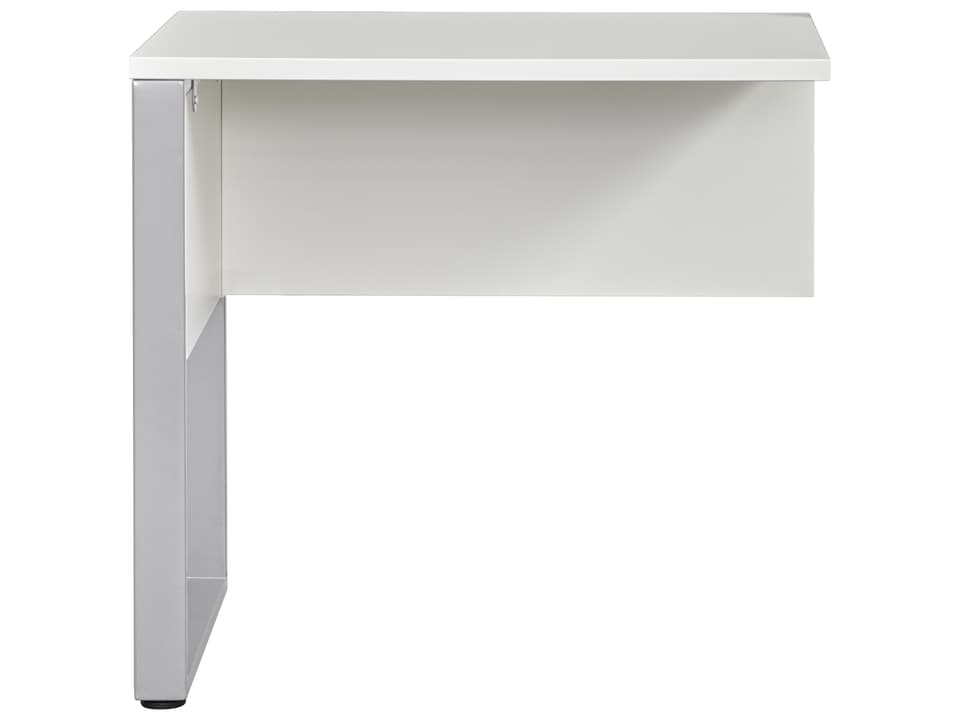 Kalmar White Return Desk with Sleigh Legs