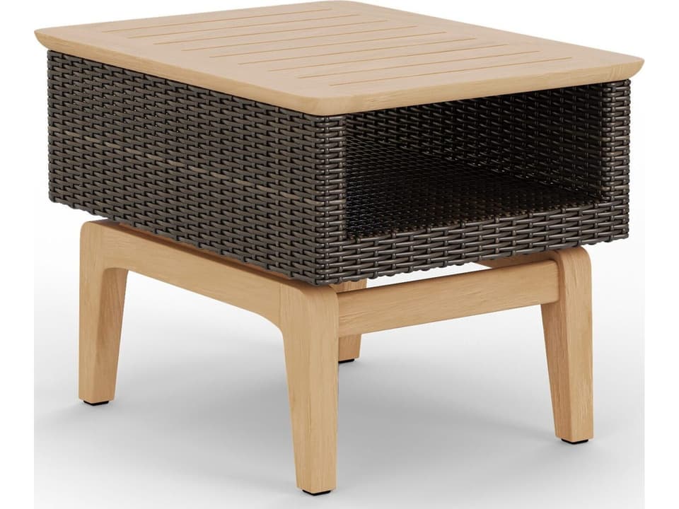 Inception 26-Inch Teak Wood Day Storage Side Table