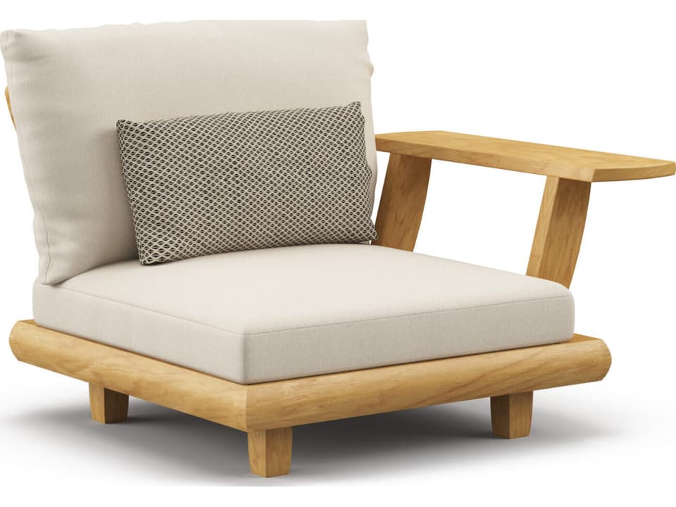 Sorrento Teak End Arm Seat with Sunbrella Cushions