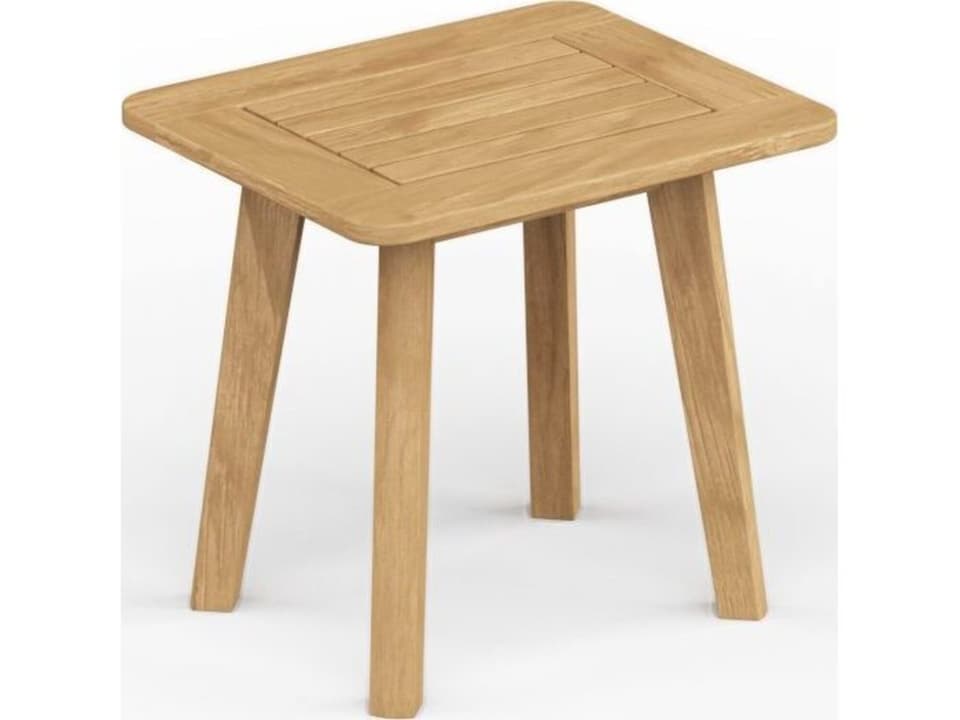 Foundations 20 x 17 Inch Teak Rectangular Side Table