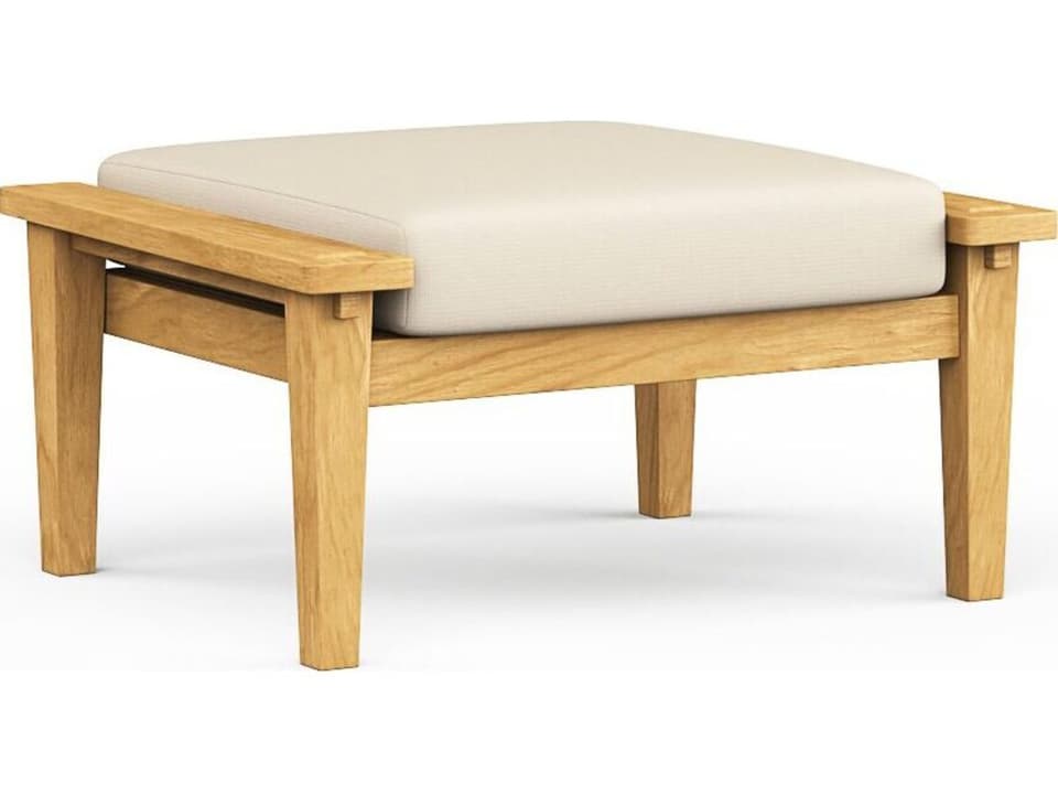 Savannah Teak Ottoman with Sunbrella Cushion
