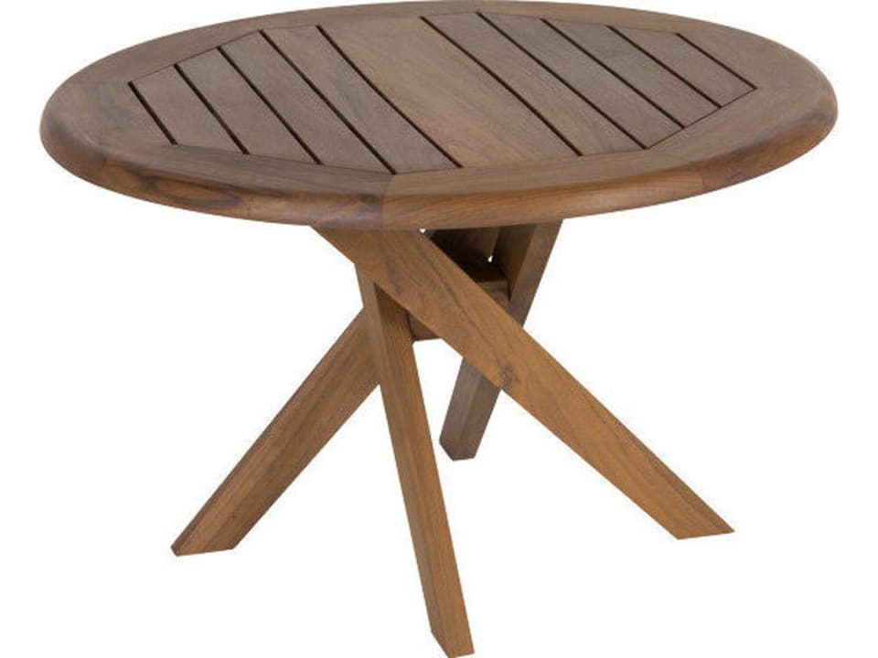 Topaz 27-Inch Round IPE Wood Side Table in Natural