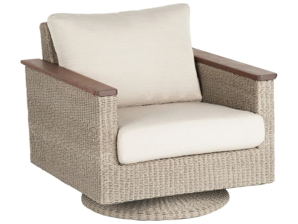 Coral Swivel Lounge Chair Natural Woven
