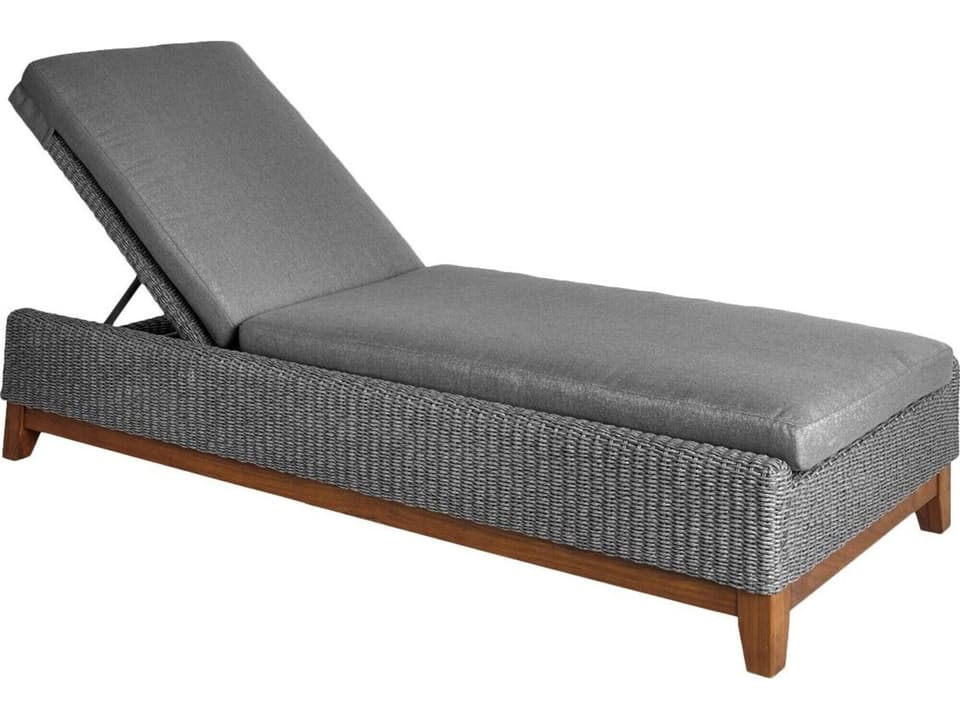 Coral Adjustable Chaise Lounge in Woven Ipe and Gray Viro Fiber
