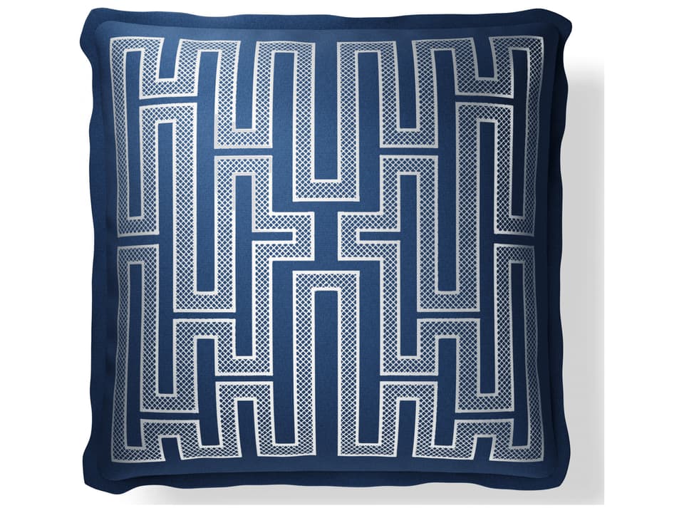 Performance Plume Embroidery 20" x 20" Hampton - Indigo/Ivory
