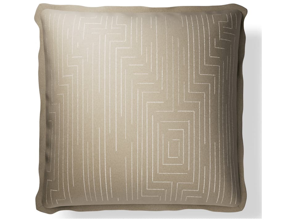 Plume 20-Inch Square Performance Embroidered Pillow in Maze Desert Ivory