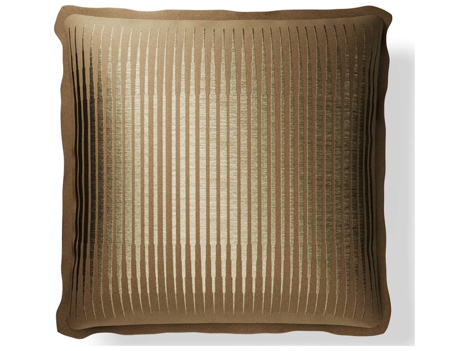 Plume Embroidery 20 x 20 Rhythm Pillow in Clay Gold