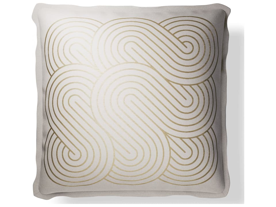 Plume 20-Inch Square Spiral Throw Pillow in Ivory Gold