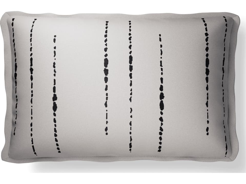 Plume 14 x 22 Inch Masai Ivory Charcoal Lumbar Pillow