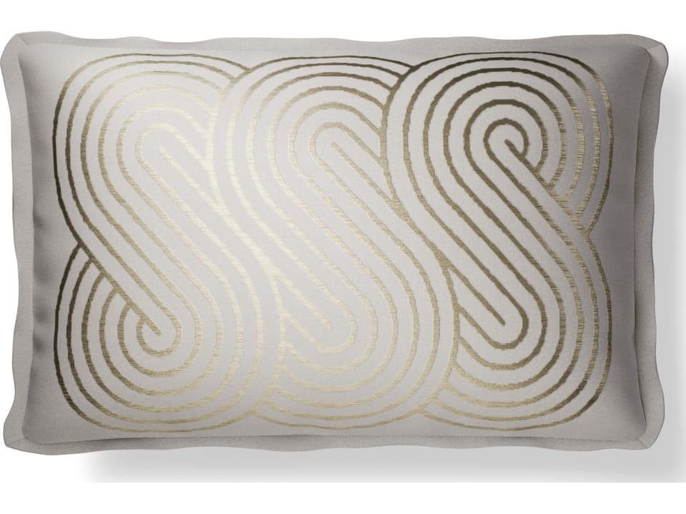 Plume 14 x 22 Inch Spiral Accent Pillow in Ivory Gold