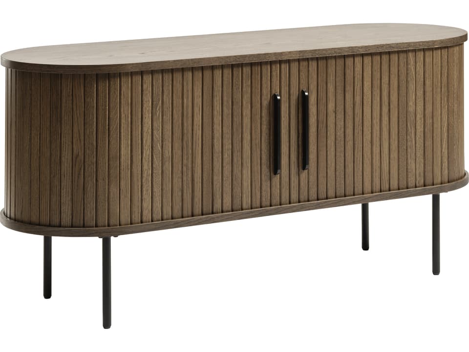 Nola 47-Inch Wood Media Console in Black Oak