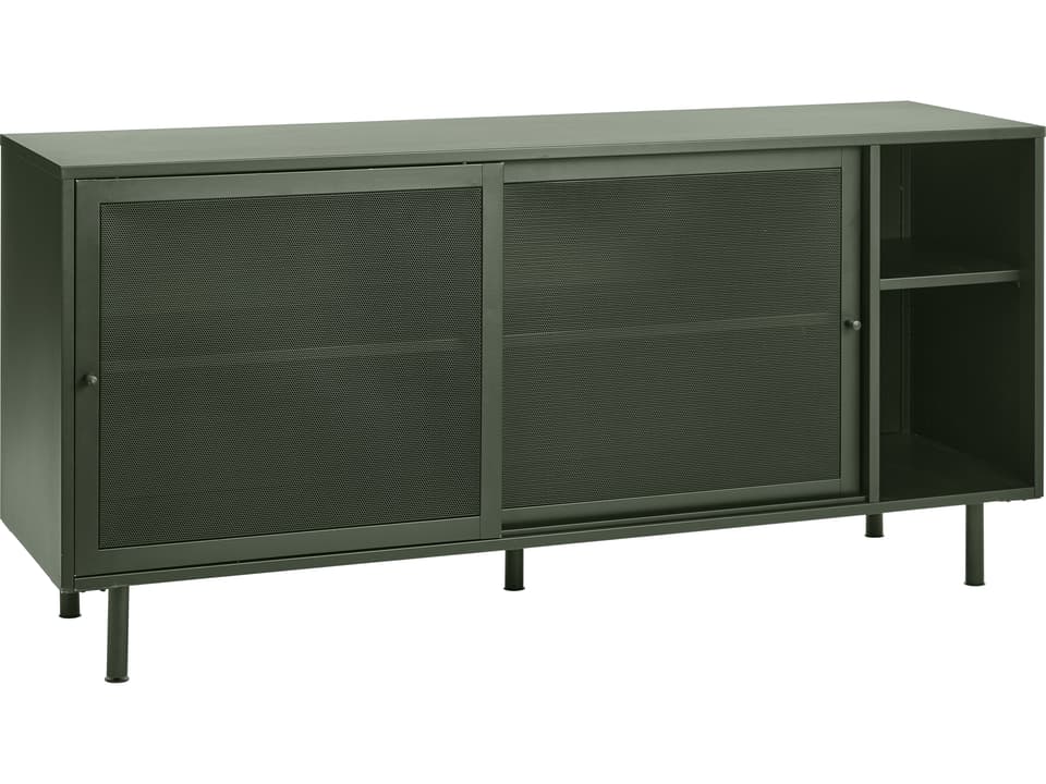 Veep 63 Inch Sideboard with Metal Mesh Doors in Olive Green