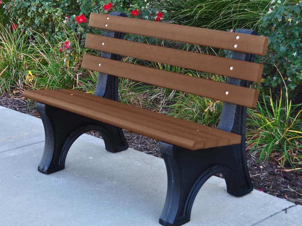 Comfort Park Avenue 4 ft Recycled Plastic Outdoor Bench