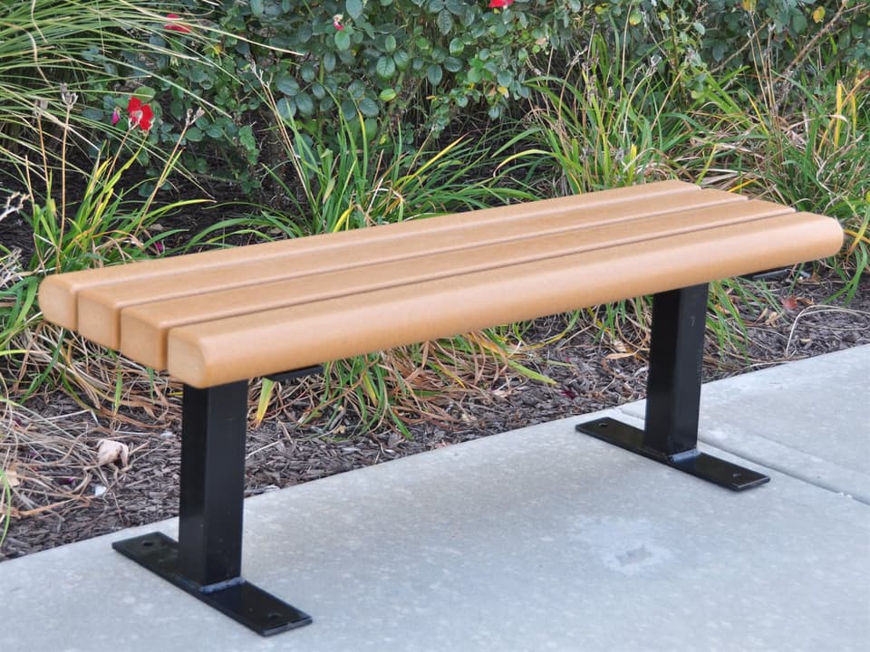 Creekside 4 Foot Recycled Plastic Bench with Steel Frame