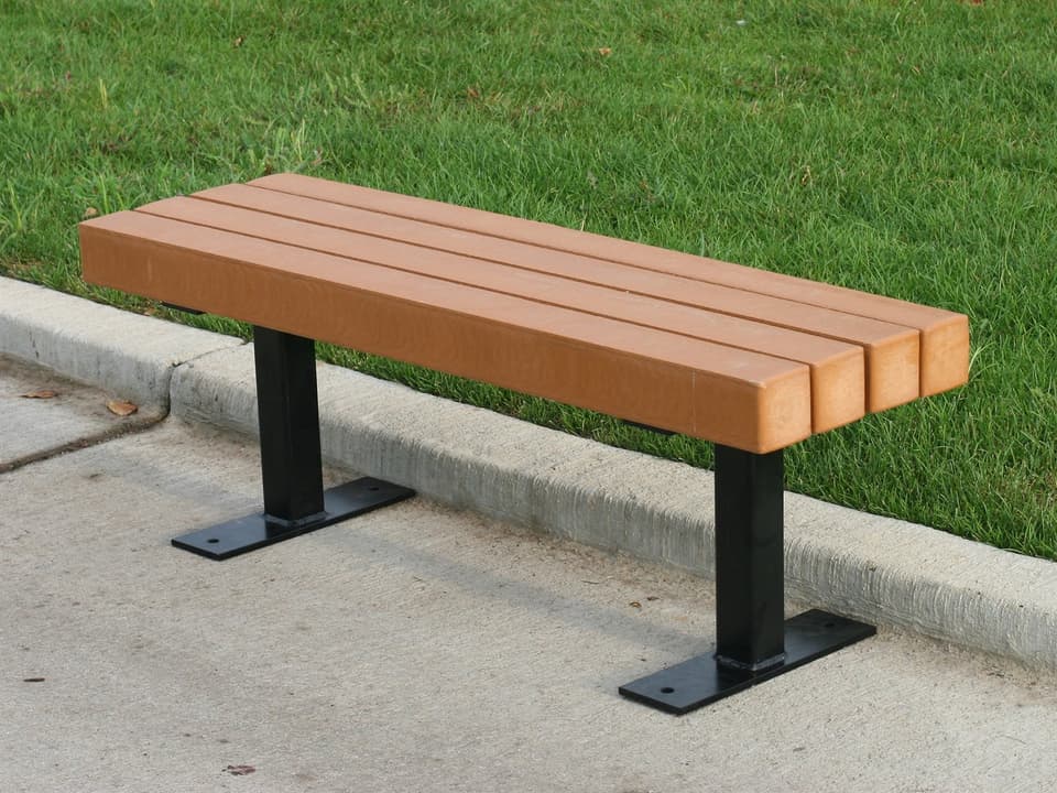 Trailside 48-Inch Recycled Plastic Bench with Steel Frame