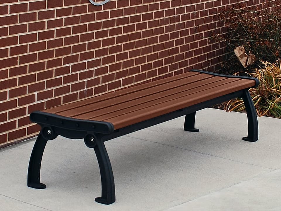 Heritage 60-Inch Cast Aluminum Resinwood Backless Bench