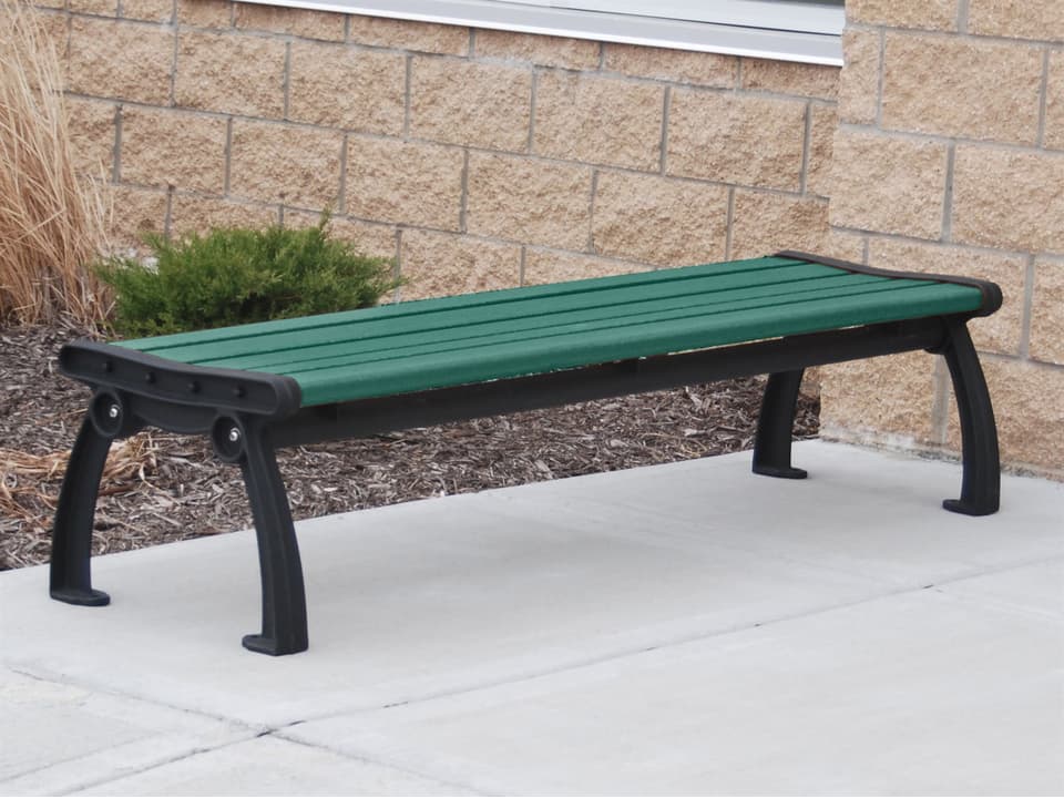 Heritage 6-Foot Backless Recycled Plastic Outdoor Bench