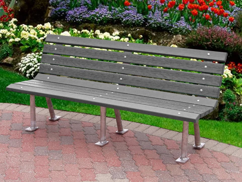 Saint Pete 6 ft Recycled Plastic Outdoor Bench with Aluminum Frame