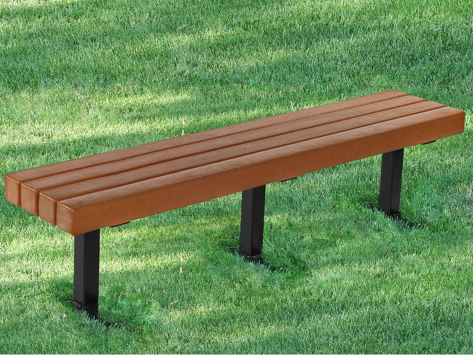 Trailside 6-Foot Steel Recycled Plastic Patio Bench