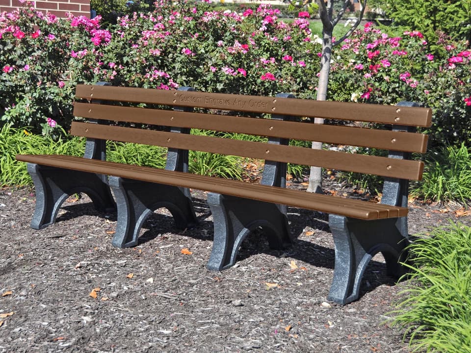 Comfort Park Avenue 8-Foot Recycled Plastic Outdoor Bench