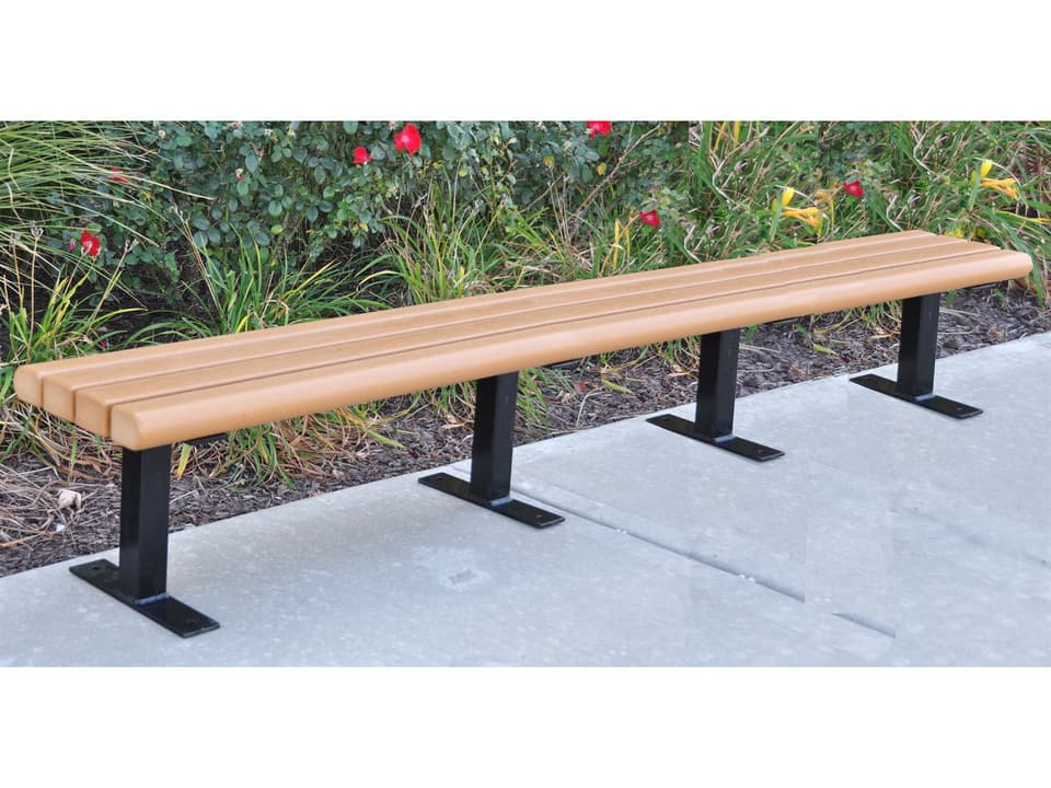 Creekside 8 Foot Recycled Plastic Bench with Steel Frame in Black