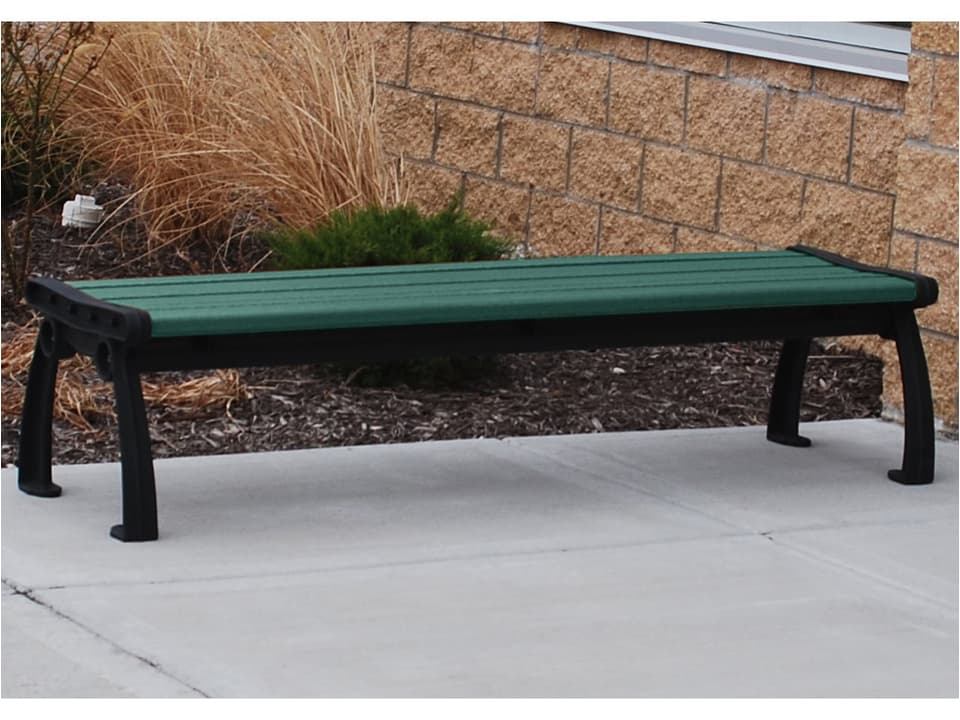 Heritage 8-Foot Backless Outdoor Bench in Cedar and Black