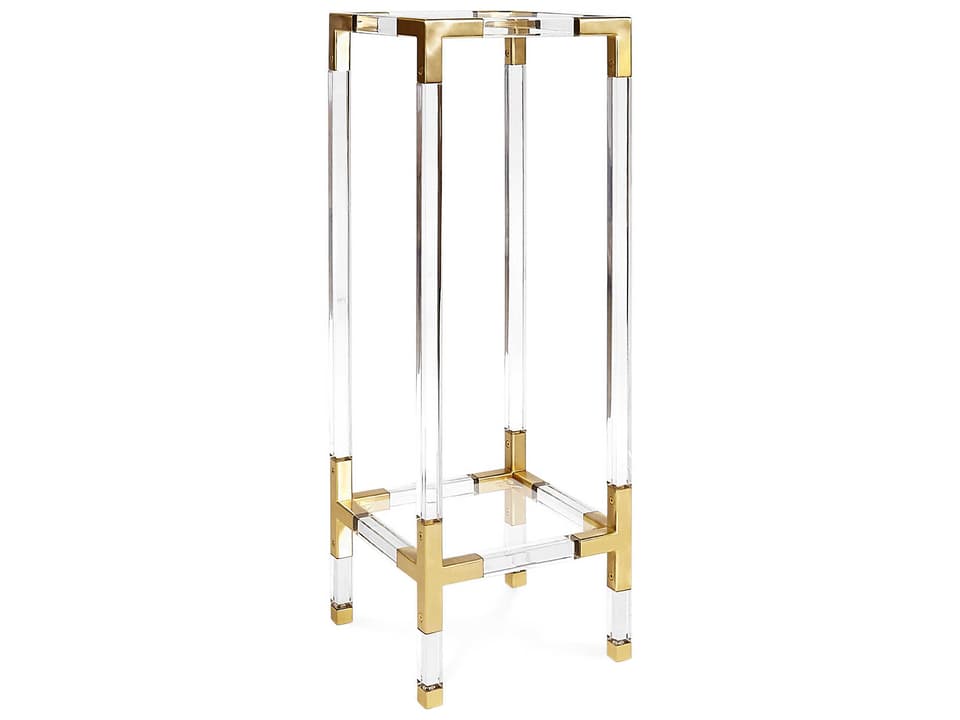 Jacques Square Glass Brass End Table